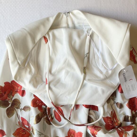 Giannloui Ferre Women Dress 11 White Floral A-Line R199 Sleeveless High Low - Picture 10 of 12